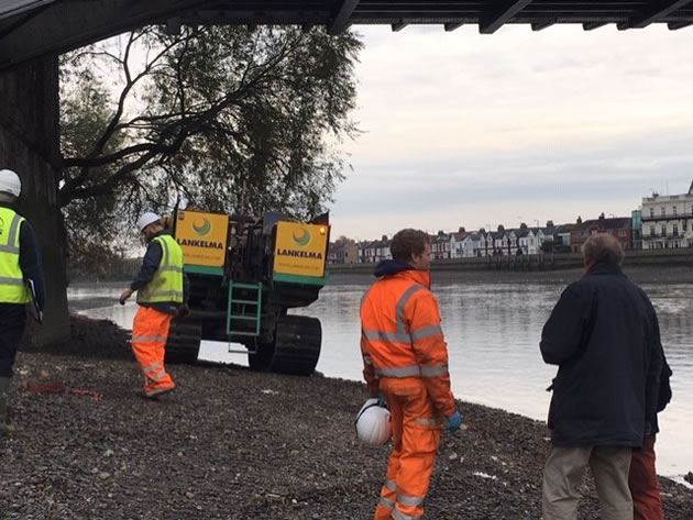 the cone penegration rig beside the river