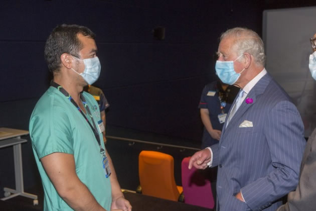 King Charles III visits the hospital before his accession 