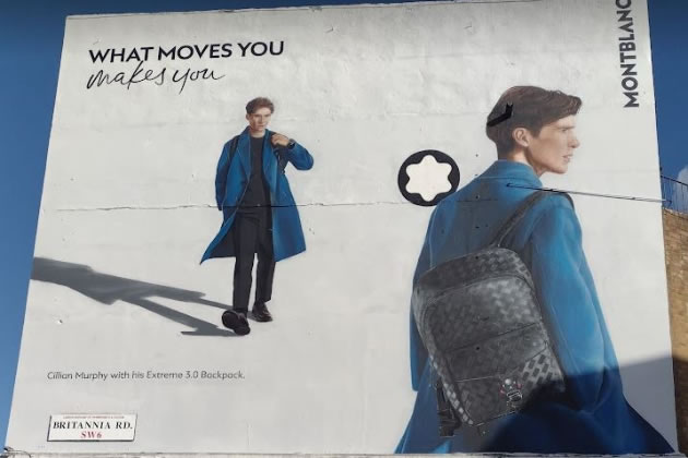 The new mural featuring Cillian Murphy with a backpack 