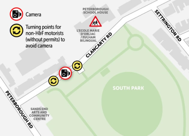 Location of the Clancarty Road camera 