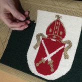 Embroidered postcards workshop at Fulham Palace