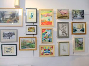 Paintings at SOFAP exhibition at Fulham Library