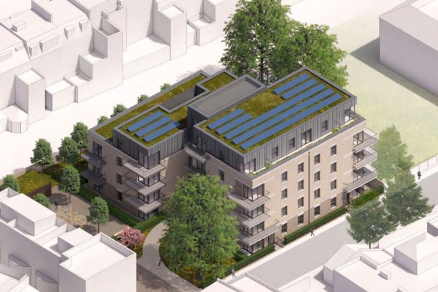 A CGI of the new housing planned on Farm Lane 