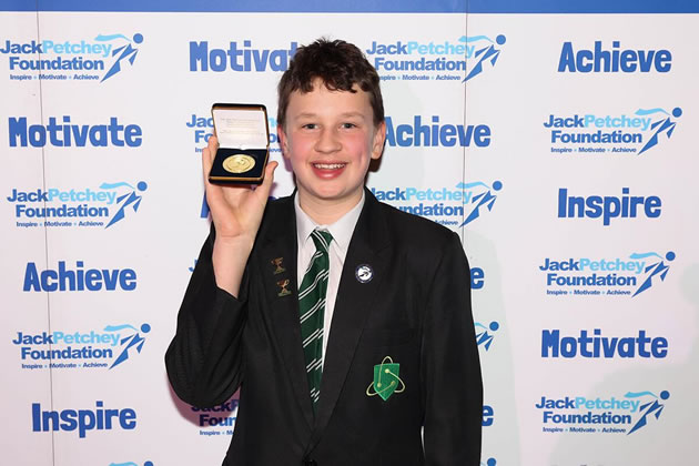 Peter Campbell with his medal 