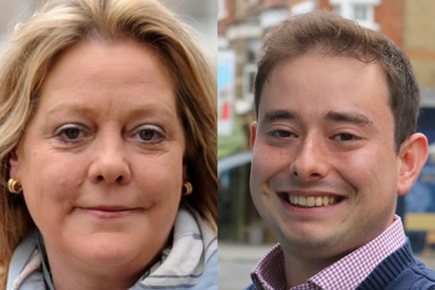 Fulham Town councillors. L to R: Victoria Brocklebank-Fowler (Con) and Liam Downer-Sanderson (Con) 