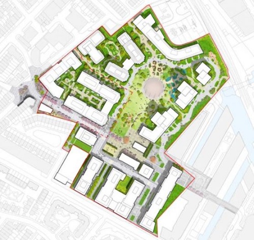 Map of proposed development at Fulham Gasworks
