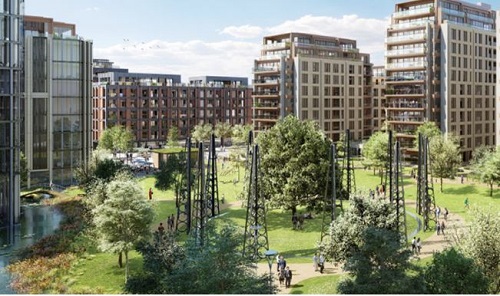 CGI of redeveloped Fulham Gasworks