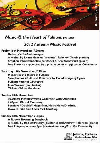 Music in the Heart of Fulham Autumn Festival