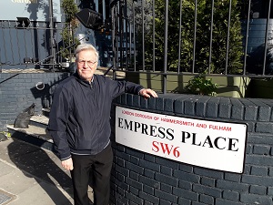 Keith Whitehouse of Fulham and Hammersmith Historical Society in Empress Place