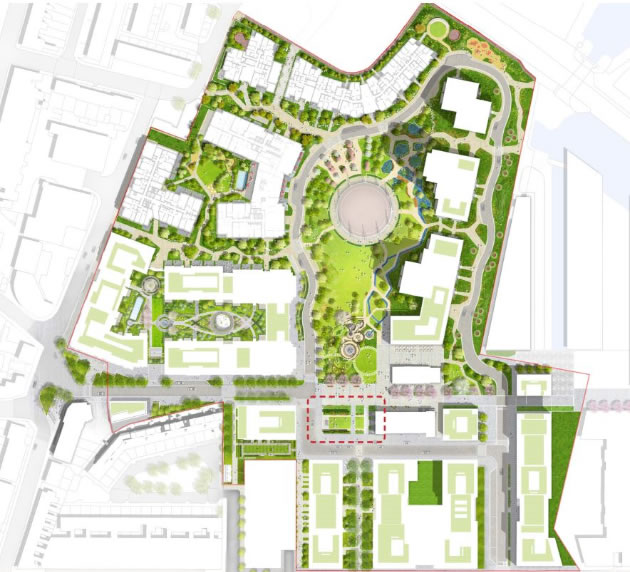 A map showing the planned location of the memorials in King's Road park 