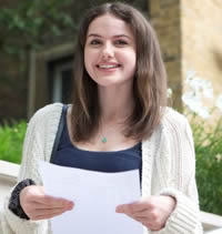 Julie Stammers, student at Lady Margaret School with A Level results