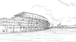 Drawing of new stand at Craven Cottage