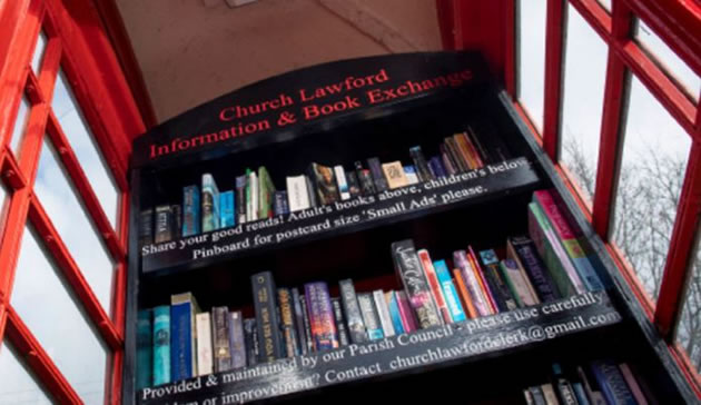 Another phonebox has been converted into a book exchange 