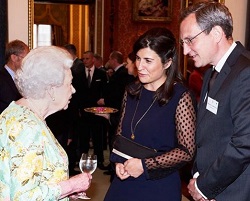 Founders of Fulham business Merci Maman meet the Queen