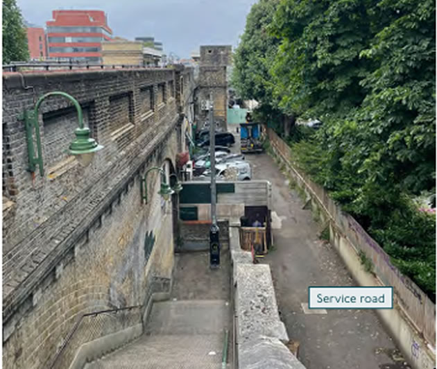 The area around the arches as it is now 