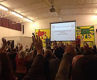 Packed Meeting at Sulivan Primary School in Fulham