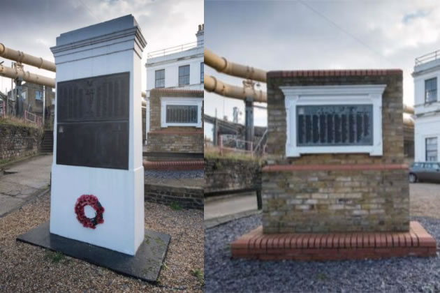 The two memorials as they are now 