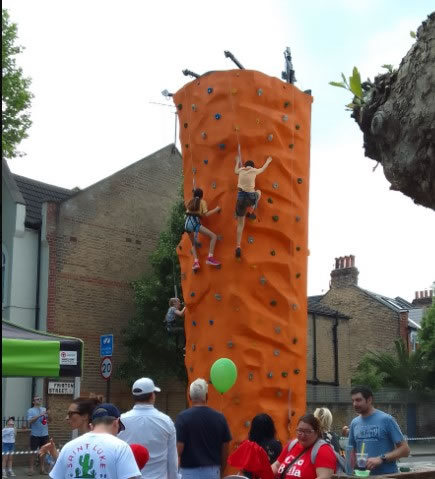 Attractions at the fayre included a climbing wall 