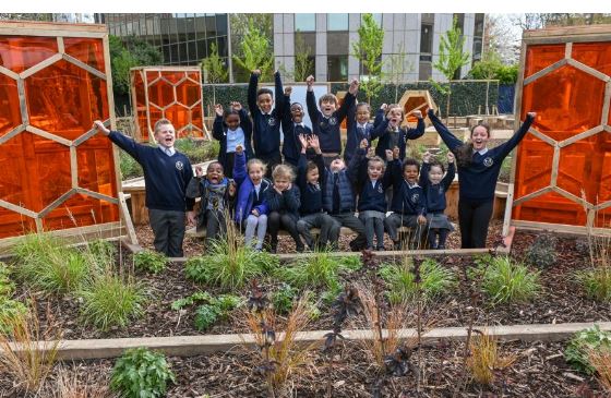 Bee themed garden at St Paul's Primary in Hammersmith