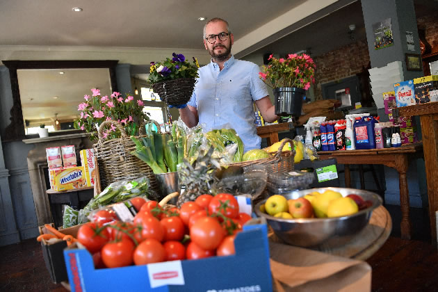 Thatched House pub, Hammersmith, staff sell food and flowers & bedding plants during coronavirus lockdown. pic by Darren Pepe,