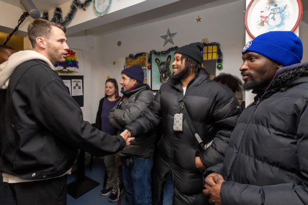 Marcus Bettinelli greeting guests at the Barons Court Project