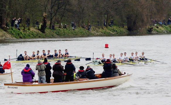 The Boat Race crews on the Thames.