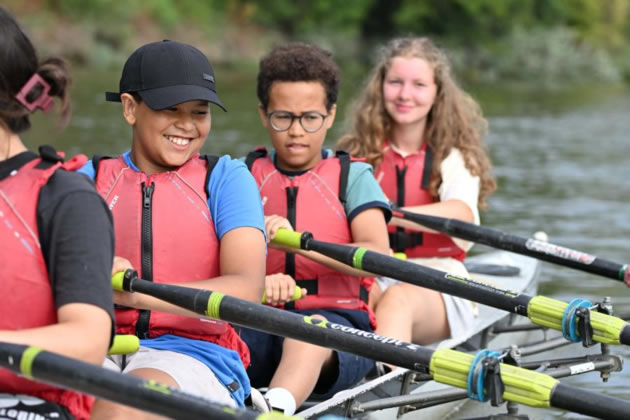 Rowing fun at Fulham Reach Boat Club - including Lady Margaret student Katarina