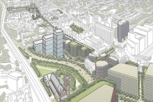 A visualisation from Hammersmith & Fulham Council of the future Hammersmith Town Centre 