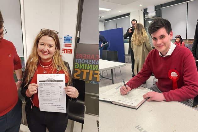 Lydia Paynter (left) will represent Lillie ward and Callum Nimmo (right) will represent Hammersmith Broadway