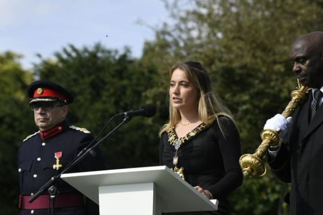 H&F Mayor, Cllr Emma Apthorp, read the message of Proclamation