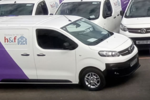 A Morgan Sindall repair van working in Hammersmith & Fulham 