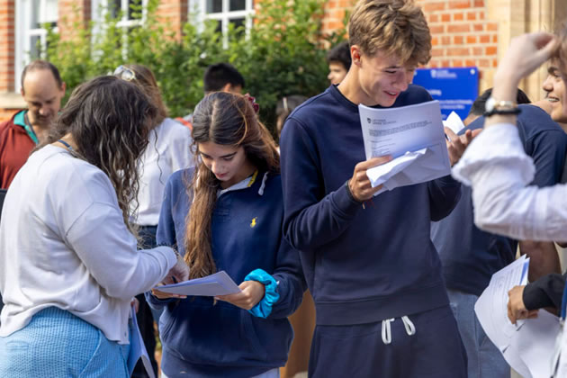 Latymer Upper School Year 11 students learn their results 