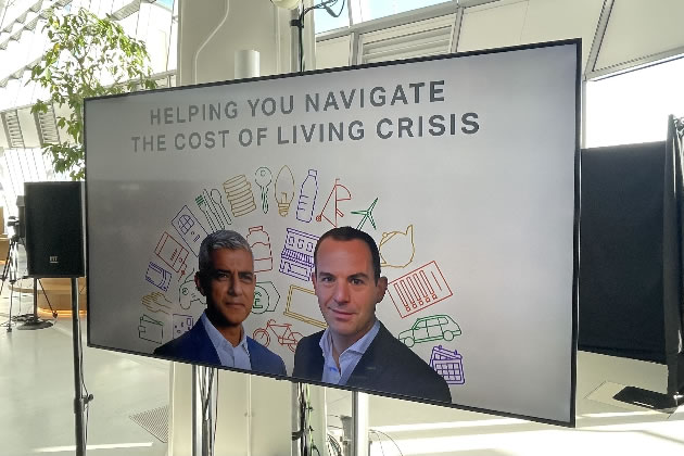 Sadiq Khan and Martin Lewis were speaking at an event about the cost of living crisis.
