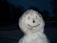 Snowman on Eeel Brook Common