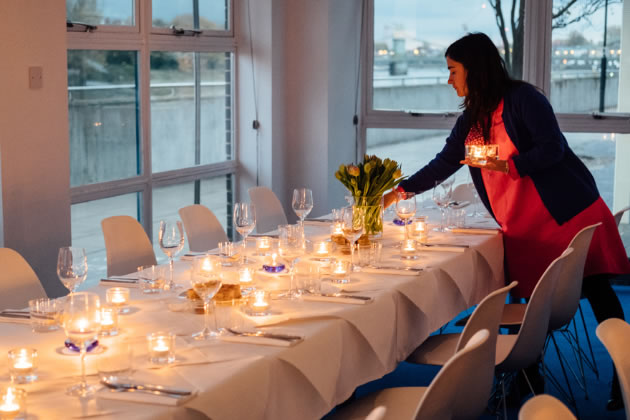 Sylvia's dining room offers views of the river